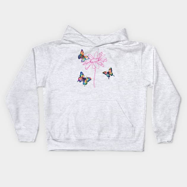 Rainbow butterfly Kids Hoodie by ThePawPrintShoppe